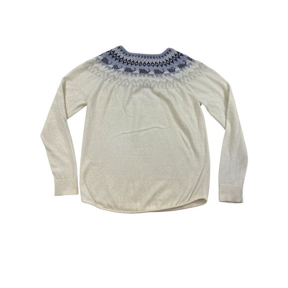 Vineyard Vines Ivory Fair Isle Women’s Crewneck Sweater Size M - Picture 4 of 7